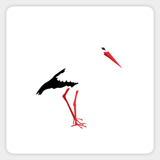 Digital stork drawing Sticker